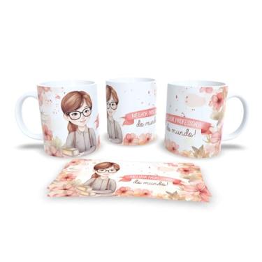 Imagem de Caneca branca dia dos professores floral (14091)
