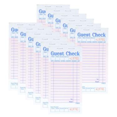 Imagem de Guest Check Pads Officeva, pacote com 12, 600 pedidos, rosa, 6,7 x 3,5