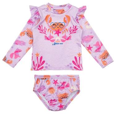 Imagem de Roupa Praia Bebe Infantil Conjunto Praia Menina Proteção Uv - Fofotinh