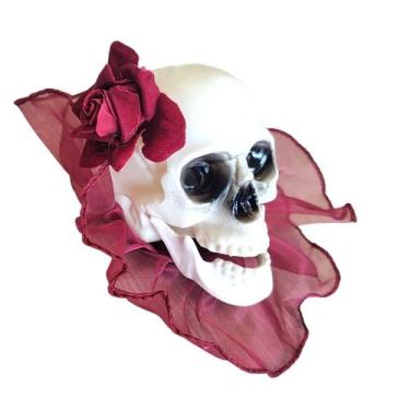 Imagem de Acessório de Halloween Caveira com Presilha - Vinho - 8x16cm - 1 unida