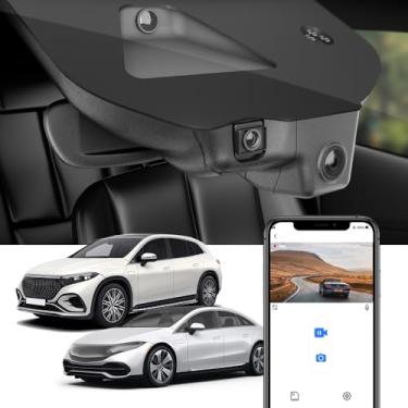 Imagem de Fitcamx Câmera veicular 4K compatível com Mercedes-Benz EQS 450 580 2022 2023 2024 Sedan SUV (HD2-6768), estilo OEM, vídeo UHD 2160P, WiFi e aplicativo integrados, gravação em loop, sensor G, fácil de