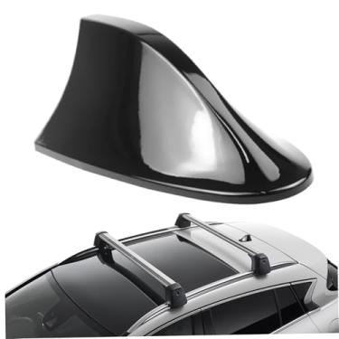 Imagem de Antena de barbatana de tubarão, capa de antena de barbatana de tubarão de carro, ABS autoadesivo, sem perfuração, com painel interno para sinais, 7 x 3 x 2, spoilers decorativos de substituição para