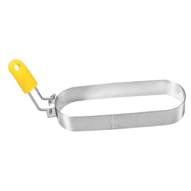Imagem de Fenteer Anel de ovo para chapa, ferramenta de cozinha para moldar panquecas, anel para crumpet, acessórios para grelha, padarias, moldagem de hambúrguer de, 15cm X 6.5cm Amarelo
