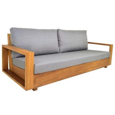 Imagem de Sofá Arezzo Madeira Frreijó Maciça Almofadas Impermeáveis - NossaKasa,