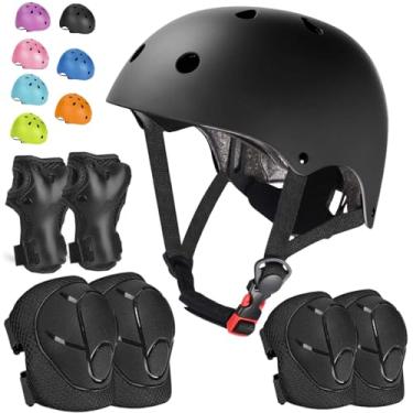 Imagem de Conjunto de capacetes de bicicleta infantil ajustável para crianças de 3 a 15 anos de idade, crianças, meninos, meninas, jovens, esportes, ciclismo, skate, futebol, patins, patins, patins, patins