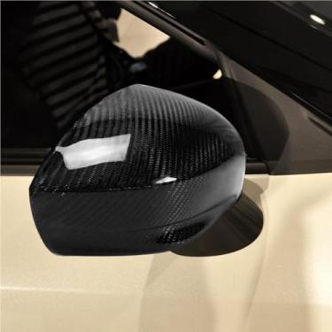 Imagem de 2pcs Car Real Carbon Fiber External left and right rearview mirror cover decoration Color Black Compatible With Nissan GTR R35 2008-2016 model Car Accessories Lightweight Accessories