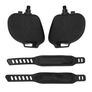 Imagem de ZJchao Pedais de Bicicleta de Exercício Com Tiras, Pedais de Bicicleta de Estacionários Tiras de Pedal de Pedal de de Reclinada Com Cinta Ajustável, (1/2in Thread)