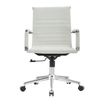 Imagem de Cadeira Giratória Diretor Couro Ecológico Manhattan Fratini Móveis Branco