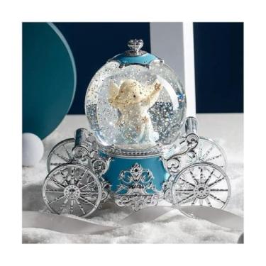 Imagem de ZZTWER Caixa musical fantasia floco de neve abóbora carro bola de cristal caixa de música, globo de neve com luzes coloridas para presente de aniversário, Natal, Ano Novo