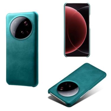 Imagem de Capa para Xiaomi 15 ULTR,Proteção contra quedas,Casca de volta de cor sólida simples,Design de couro de imitação de plástico-Green