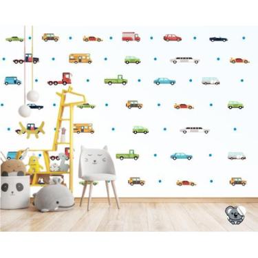 Imagem de Adesivo de Parede Infantil Carros Carrinhos Veículos - Colakoala Adesi