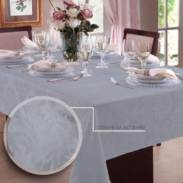 Imagem de Toalha de mesa Retangular em Jacquard 8 Lugares  Admirare, Silver