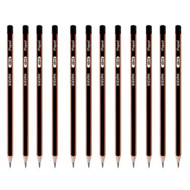 Imagem de Kit Lápis Preto 4B 0 Black Peps Triangular Ergonômico (4 - 8 ou 12) Un
