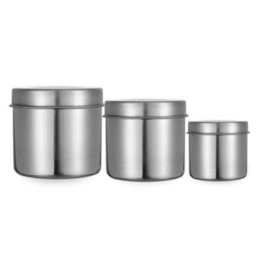 Imagem de Kit 3 Porta Algodão Gaze Inox Podologia Estética Odontologia