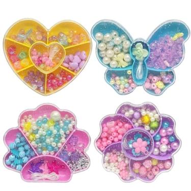 Imagem de Conjunto Completo 4 Maletas Miçangas Infantil Bijuterias para Pulseiras Colares