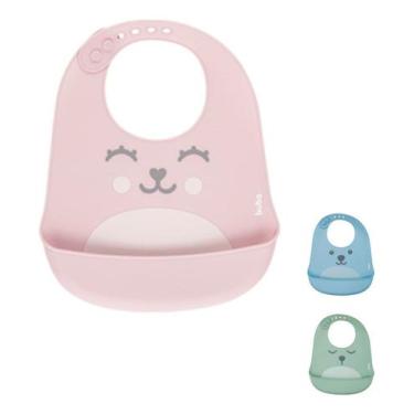Imagem de Babador Bebê Pega Migalhas Silicone Cata Migalhas - Buba, Rosa