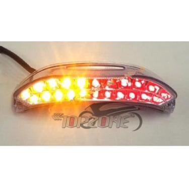 Imagem de Adequado para Honda 2013-2023 CBR600RR; lâmpada de freio traseira de LED sequencial + função de seta de seta do dicador (lente de fumaça)