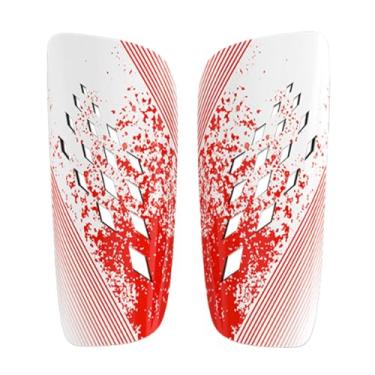 Imagem de Pegciuho Caneleiras de Futebol, Caneleiras, Protetores Esportivos, Equipamentos de Treinamento, Segurança para As Pernas No Jogo para Jovens Jogadores Masculin, Vermelho