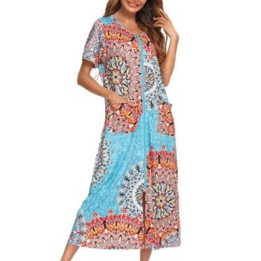 Imagem de Roupão de banho Bloggerlove, camisola longa feminina plus size