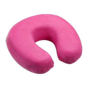 Imagem de Generic Travesseiro de viagem para pescoço, apoio de cabeça ergonômico, portátil, confortável, espuma de memória, suporte para cabeça e pescoço, para, Rosa Vermelha