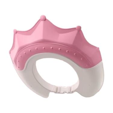 Imagem de predolo Touca de banho de bebê com viseira, chapéu macio para lavar cabelo, desenho animado, flexível, reutilizável, touca de xampu, Rosa
