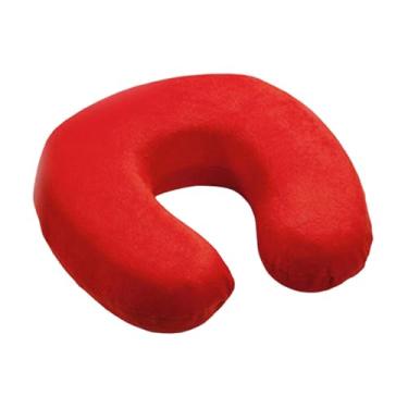 Imagem de Generic Travesseiro de viagem para pescoço, apoio de cabeça ergonômico, portátil, confortável, espuma de memória, suporte para cabeça e pescoço, para, Vermelho