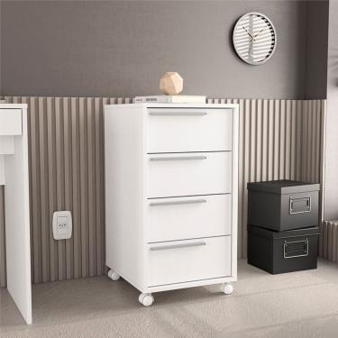 Imagem de Gaveteiro Maia 4 Gavetas Branco Politorno Móveis