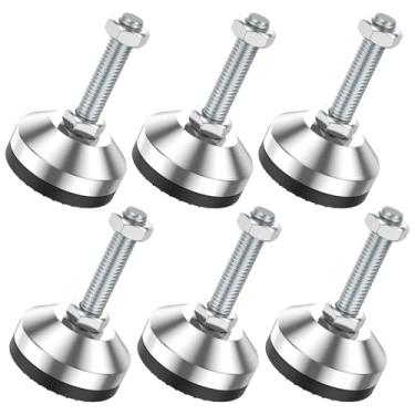 Imagem de Nivelador de móveis de aço carbono pés de nivelamento de móveis com almofadas de borracha antiderrapantes capacidade de carga niveladores de pés de mesa niveladores de pernas de armário ajustáveis
