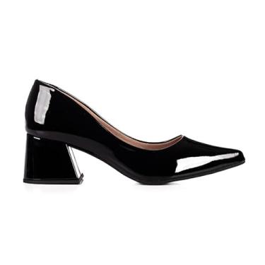 Imagem de Sapato Scarpin Feminino Flávia Verniz JJOJO Salto Medio Grosso 7cm