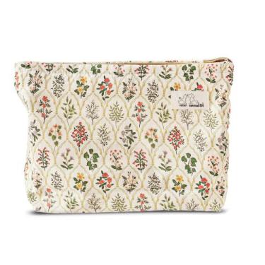 Imagem de Bolsa de maquiagem HAPPYHEIDI Bolsa de viagem grande de algodão floral