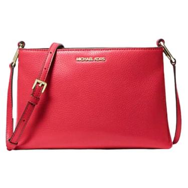 Imagem de Michael Michael Kors Bolsa tiracolo Trisha de couro granulado médio, Vermelho brilhante