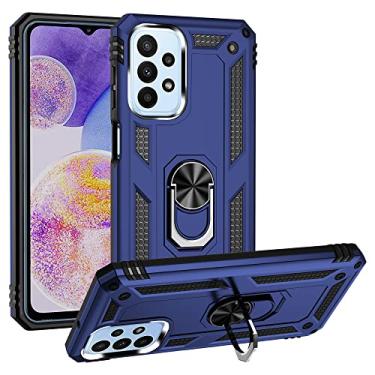Imagem de SORAKA Capa para Samsung Galaxy A23 5G com suporte de anel capa protetora para Samsung Galaxy A23 4G capa traseira de policarbonato rígido com placa de metal para celular magnético suporte de carro