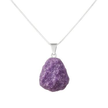 Imagem de Colar Natura Lepidolita Roxa - Cristal Natural, Prata 925