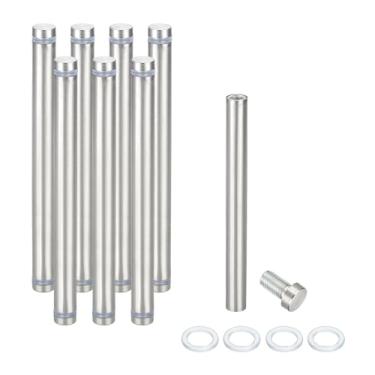 Imagem de PATIKIL Parafusos isolantes de 1/5.1 cm x 14.0 cm, 8 peças de aço inoxidável, parafuso de cabeça dupla, suporte de parede, prego publicitário para pendurar moldura acrílica