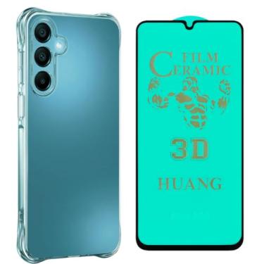 Imagem de Kit Capa Capinha Transparente Anti Impacto para Galaxy A16 + Película 9D Cerâmica Flexível
