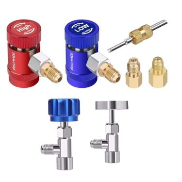 Imagem de MOUDOAUER Adaptador de acoplador rápido A/C R1234YF para carro lado alto/baixo HVAC SAE macho flare encaixe auto ar condicionado adaptador de refrigerante acessório