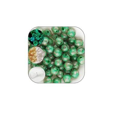 Imagem de 200 peças de contas de vidro luminosas redondas de 8 mm que brilham no escuro com furos para fazer joias, pulseiras, brincos, colar, brilhante, solto, espaçador, bola, contas, kit de artesanato DIY