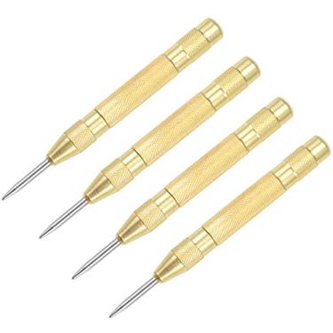 Imagem de Furador central automático, ferramenta de disjuntor de furo de impacto ajustável com mola de latão de 12,7 cm para janela, vidro, madeira, metal (4 peças)