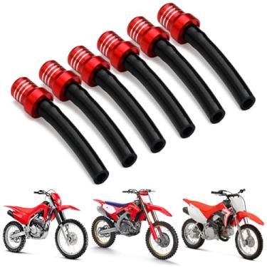 Imagem de AnXin Tampa de gás para motocicleta, mangueira de ventilação de ar, 6 peças, válvula de tanque de óleo de combustível, tubo de respiro CNC universal para 50-450cc CRF XR CR TRX ATV Dirt Pit Bike Quad
