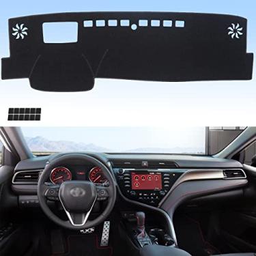Imagem de AUQDD Dashboard Dash Cover Flannel Dash Mat Custom Compatible with 2018 2019 2020 2021 2022 2023 Toyota Camry, Anti-Glare, Anti-Reflection, No Peculiar Smell - with HUB