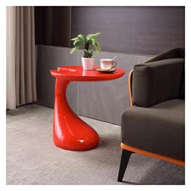 Imagem de Mesa de centro de design simples 19,6 x 21,6 polegadas, mesa de centro redonda pequena, mesa lateral para casa e escritório, mesa lateral de cama, mesa lateral de sofá, para sala de estar, quarto