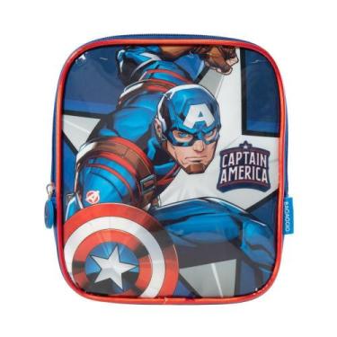 Imagem de Lancheira Escolar Masculina Marvel Capitão América Azul - Bagaggio, U