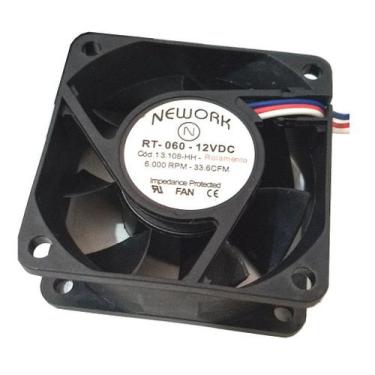 Imagem de Cooler 12V 60x60x25mm 12VDC Rolamento 6000RPM 0,45Amp Nework 13108HH