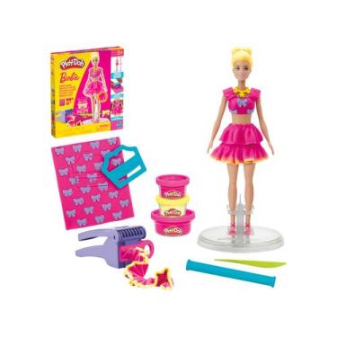 Imagem de Boneca Barbie Play-Doh Babados e Laços  - com 3 Potes de massinha Hasb