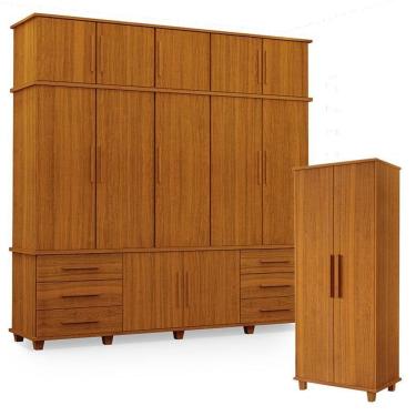 Imagem de Guarda Roupa Casal Londres 5 Portas E Armário Multiuso Berlim Freijó – Luapa Móveis
