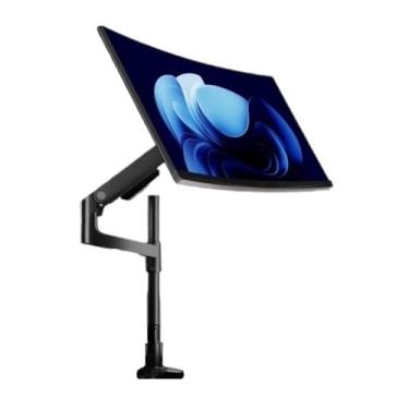 Imagem de Suporte para monitor único, suporte de mesa de monitor único resistente, serve para tela de 17 a 49 polegadas, comporta 20 kg, braço ajustável para monitor de mola a gás, suporte VESA 75/100 mm, braço