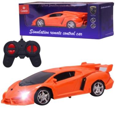 Imagem de Carrinho de Controle Remoto com 4 Funções Laranja Escala 1:18 - Castel
