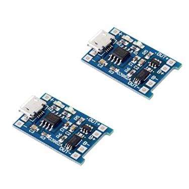 Imagem de Carregador de bateria LiPo de função dupla melhorada alimentado por micro-USB 5V 1A 1S Módulo TP4056 com proteção interna de bateria DW01A IC (pacote com 2) por Envistia Mall