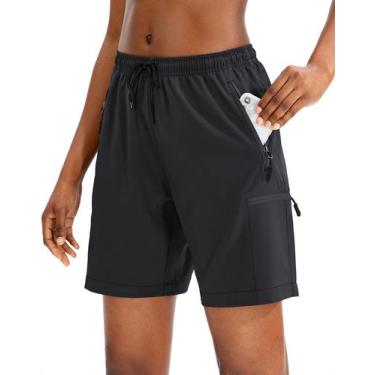 Imagem de Shorts cargo SANTINY femininos Quick Dry Lightweight pretos S