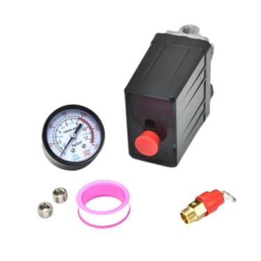 Imagem de ShengQuanHao Conexões de Pressostato Pneumático para Compressores de Ar, Multiuso, com 2 Plugues de Tubo Roscados, Peças Aprimoradas, Válvula de Controle
